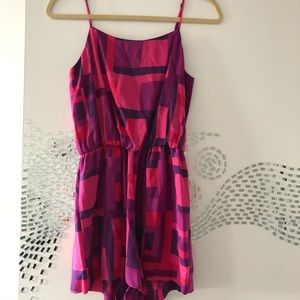 Alice & Olivia Corey Pink Tank Romper